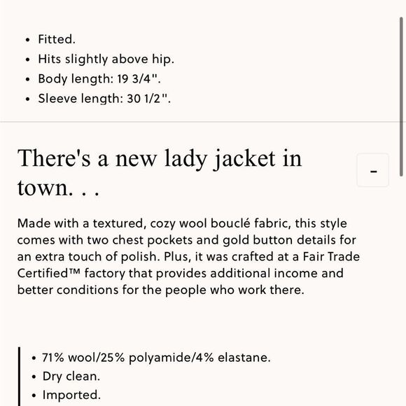 J Crew Collared lady jacket in wool bouclé size 3x - Picture 9 of 9